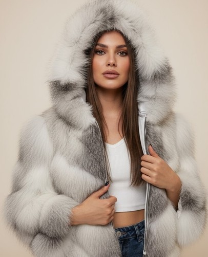 Elegante cappotto pelliccia - pelliccia, da